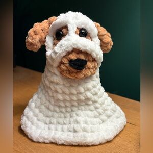 Ghost Dog Handmade Crochet Plushie - Halloween Decor